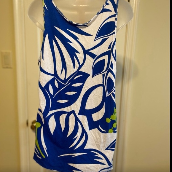 - Old Navy - Woman’s royal blue/white/chartreuse color tank top, Size: L - Picture 2 of 3